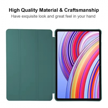 Чохол-книжка для планшета Xiaomi Poco Pad / Xiaomi Redmi Pad Pro, горизонтальний фліп, термополіуретан, мікрофайбер, смарт-чохол (екран вмикається при відкритті чохла і вимикається при закритті), 2 режими складання чохла: вертикальний для перегляду відео (65°), для малювання / набору текста (30°), Київ, Киев