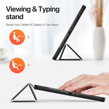 Чохол-книжка Dux Ducis (серія Domo) для планшета Xiaomi Poco Pad / Xiaomi Redmi Pad Pro, горизонтальний фліп, штучна шкіра, термополіуретан, ПВХ, мікрофайбер, захист кутів планшета «повітряними подушками», магнітне тримання чохла в закритому стані, смарт-чохол (екран вмикається при відкритті чохла і вимикається при закритті), 2 режими складання чохла, металевий шильд «Dux Ducis» на лицьовому боці, чорний, синій, рожевий, Київ, Киев