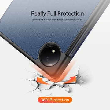 Чохол-книжка Dux Ducis (серія Domo) для планшета Xiaomi Redmi Pad SE 8.7, горизонтальний фліп, штучна шкіра, термополіуретан, ПВХ, мікрофайбер, захист кутів планшета «повітряними подушками», магнітне тримання чохла в закритому стані, смарт-чохол (екран вмикається при відкритті чохла і вимикається при закритті), 2 режими складання чохла, металевий шильд «Dux Ducis» на лицьовому боці, чорний, синій, рожевий, Київ, Киев