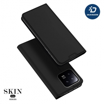 Чехол-книжка Dux Ducis Skin Pro для смартфона Xiaomi 13, горизонтальный флип, искусственная кожа, накладка из термополиуретана, встроенные магниты для фиксации чехла в закрытом и открытом состоянии, отделение для платёжных карт / визиток, возможность трансформации чехла в подставку для просмотра видео, чёрный, синий, золотой, розовый, Киев, Київ