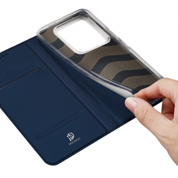 Чехол-книжка Dux Ducis Skin Pro для смартфона Xiaomi 14 Pro, горизонтальный флип, искусственная кожа, накладка из термополиуретана, встроенные магниты для фиксации чехла в закрытом и открытом состоянии, отделение для платёжных карт / визиток, возможность трансформации чехла в подставку для просмотра видео, чёрный, синий, золотой, розовый, Киев, Київ