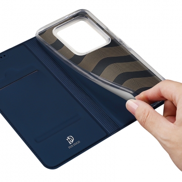 Чехол-книжка Dux Ducis Skin Pro для смартфона Xiaomi 14T, горизонтальный флип, искусственная кожа, накладка из термополиуретана, встроенные магниты для фиксации чехла в закрытом и открытом состоянии, отделение для платёжных карт / визиток, возможность трансформации чехла в подставку для просмотра видео, чёрный, синий, золотой, розовый, Киев, Київ