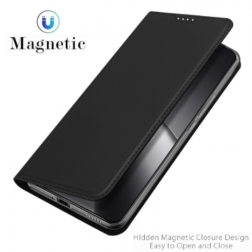 Чехол-книжка Dux Ducis Skin Pro для смартфона Xiaomi 14T, горизонтальный флип, искусственная кожа, накладка из термополиуретана, встроенные магниты для фиксации чехла в закрытом и открытом состоянии, отделение для платёжных карт / визиток, возможность трансформации чехла в подставку для просмотра видео, чёрный, синий, золотой, розовый, Киев, Київ
