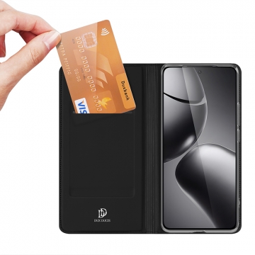Чехол-книжка Dux Ducis Skin Pro для смартфона Xiaomi 14T Pro, горизонтальный флип, искусственная кожа, накладка из термополиуретана, встроенные магниты для фиксации чехла в закрытом и открытом состоянии, отделение для платёжных карт / визиток, возможность трансформации чехла в подставку для просмотра видео, чёрный, синий, золотой, розовый, Киев, Київ