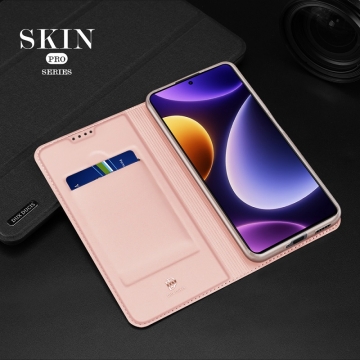 Чехол-книжка Dux Ducis для смартфона Xiaomi Poco F5 / Xiaomi Redmi Note 12 Turbo, горизонтальный флип, искусственная кожа, накладка из термополиуретана, встроенные магниты для фиксации чехла в закрытом и открытом состоянии, отделение для платёжных карт / визиток, возможность трансформации чехла в подставку для просмотра видео, чёрный, синий, золотой, розовый, Киев, Київ