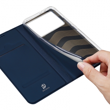Чехол-книжка Dux Ducis Skin Pro для смартфона Xiaomi Poco F6 Pro / Xiaomi Redmi K70 / Xiaomi Redmi K70 Pro, горизонтальный флип, искусственная кожа, накладка из термополиуретана, встроенные магниты для фиксации чехла в закрытом и открытом состоянии, отделение для платёжных карт / визиток, возможность трансформации чехла в подставку для просмотра видео, чёрный, синий, золотой, розовый, Киев, Київ