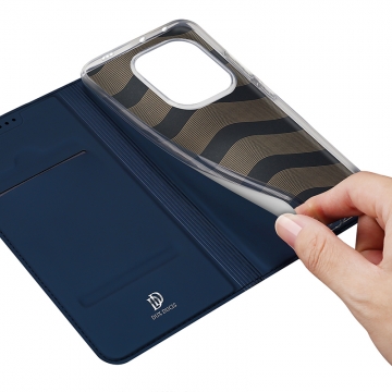 Чехол-книжка Dux Ducis Skin Pro для смартфона Xiaomi Poco F6 / Xiaomi Redmi Turbo 3, горизонтальный флип, искусственная кожа, накладка из термополиуретана, встроенные магниты для фиксации чехла в закрытом и открытом состоянии, отделение для платёжных карт / визиток, возможность трансформации чехла в подставку для просмотра видео, чёрный, синий, золотой, розовый, Киев, Київ