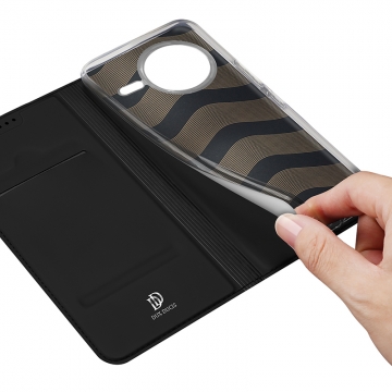 Чехол-книжка Dux Ducis Skin Pro для смартфона Xiaomi Poco F7 Ultra / Xiaomi Redmi K80 Pro, горизонтальный флип, искусственная кожа, накладка из термополиуретана, встроенные магниты для фиксации чехла в закрытом и открытом состоянии, отделение для платёжных карт / визиток, возможность трансформации чехла в подставку для просмотра видео, чёрный, синий, золотой, розовый, Киев, Київ