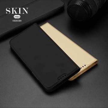 Чехол-книжка Dux Ducis Skin Pro для смартфона Xiaomi Poco M5, горизонтальный флип, искусственная кожа, накладка из термополиуретана, встроенные магниты для фиксации чехла в закрытом и открытом состоянии, отделение для платёжных карт / визиток, возможность трансформации чехла в подставку для просмотра видео, чёрный, синий, золотой, розовый, Киев, Київ