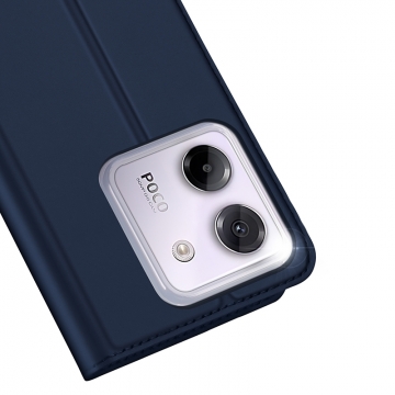 Чехол-книжка Dux Ducis Skin Pro для смартфона Xiaomi Poco M7 Pro 5G, горизонтальный флип, искусственная кожа, накладка из термополиуретана, встроенные магниты для фиксации чехла в закрытом и открытом состоянии, отделение для платёжных карт / визиток, возможность трансформации чехла в подставку для просмотра видео, чёрный, синий, золотой, розовый, Киев, Київ