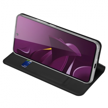 Чехол-книжка Dux Ducis Skin Pro для смартфона Xiaomi Poco M7 Pro 5G, горизонтальный флип, искусственная кожа, накладка из термополиуретана, встроенные магниты для фиксации чехла в закрытом и открытом состоянии, отделение для платёжных карт / визиток, возможность трансформации чехла в подставку для просмотра видео, чёрный, синий, золотой, розовый, Киев, Київ