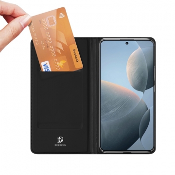 Чехол-книжка Dux Ducis Skin Pro для смартфона Xiaomi Poco X6 Pro / Xiaomi Redmi K70E, горизонтальный флип, искусственная кожа, накладка из термополиуретана, встроенные магниты для фиксации чехла в закрытом и открытом состоянии, отделение для платёжных карт / визиток, возможность трансформации чехла в подставку для просмотра видео, чёрный, синий, золотой, розовый, Киев, Київ