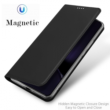 Чехол-книжка Dux Ducis Skin Pro для смартфона Xiaomi Poco X7 Pro / Xiaomi Redmi Turbo 4, горизонтальный флип, искусственная кожа, накладка из термополиуретана, встроенные магниты для фиксации чехла в закрытом и открытом состоянии, отделение для платёжных карт / визиток, возможность трансформации чехла в подставку для просмотра видео, чёрный, синий, золотой, розовый, Киев, Київ