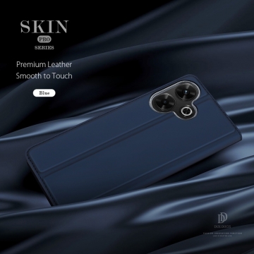 Чехол-книжка Dux Ducis Skin Pro для смартфона Xiaomi Redmi 13 / Xiaomi Poco M6 4G, горизонтальный флип, искусственная кожа, накладка из термополиуретана, встроенные магниты для фиксации чехла в закрытом и открытом состоянии, отделение для платёжных карт / визиток, возможность трансформации чехла в подставку для просмотра видео, чёрный, синий, золотой, розовый, Киев, Київ