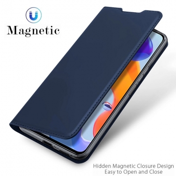 Чехол-книжка Dux Ducis для смартфона Xiaomi Redmi Note 11 Pro / Xiaomi Redmi Note 11 Pro 5G / Xiaomi Redmi Note 11E Pro (China), горизонтальный флип, искусственная кожа, накладка из термополиуретана, встроенные магниты для фиксации чехла в закрытом и открытом состоянии, отделение для платёжных карт / визиток, возможность трансформации чехла в подставку для просмотра видео, чёрный, синий, золотой, розовый, Киев, Київ