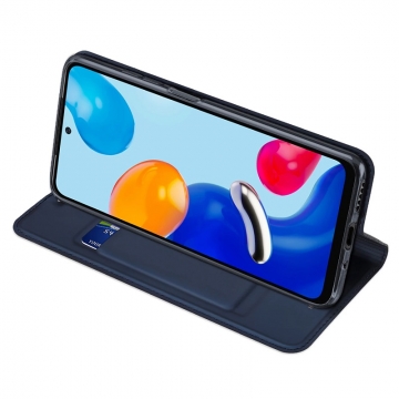 Чехол-книжка Dux Ducis для смартфона Xiaomi Redmi Note 11 / Xiaomi Redmi Note 11S, горизонтальный флип, искусственная кожа, накладка из термополиуретана, встроенные магниты для фиксации чехла в закрытом и открытом состоянии, отделение для платёжных карт / визиток, возможность трансформации чехла в подставку для просмотра видео, чёрный, синий, золотой, розовый, Киев, Київ