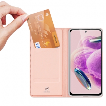 Чехол-книжка Dux Ducis Skin Pro для смартфона Xiaomi Redmi Note 12S, горизонтальный флип, искусственная кожа, накладка из термополиуретана, встроенные магниты для фиксации чехла в закрытом и открытом состоянии, отделение для платёжных карт / визиток, возможность трансформации чехла в подставку для просмотра видео, чёрный, синий, золотой, розовый, Киев, Київ