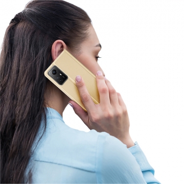 Чехол-книжка Dux Ducis Skin Pro для смартфона Xiaomi Redmi Note 12S, горизонтальный флип, искусственная кожа, накладка из термополиуретана, встроенные магниты для фиксации чехла в закрытом и открытом состоянии, отделение для платёжных карт / визиток, возможность трансформации чехла в подставку для просмотра видео, чёрный, синий, золотой, розовый, Киев, Київ