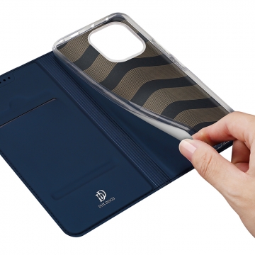 Чехол-книжка Dux Ducis Skin Pro для смартфона Xiaomi Redmi Note 14 5G / Poco M7 Pro 5G, горизонтальный флип, искусственная кожа, накладка из термополиуретана, встроенные магниты для фиксации чехла в закрытом и открытом состоянии, отделение для платёжных карт / визиток, возможность трансформации чехла в подставку для просмотра видео, чёрный, синий, золотой, розовый, Киев, Київ