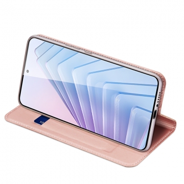 Чехол-книжка Dux Ducis Skin Pro для смартфона Xiaomi Redmi Note 14 5G / Poco M7 Pro 5G, горизонтальный флип, искусственная кожа, накладка из термополиуретана, встроенные магниты для фиксации чехла в закрытом и открытом состоянии, отделение для платёжных карт / визиток, возможность трансформации чехла в подставку для просмотра видео, чёрный, синий, золотой, розовый, Киев, Київ