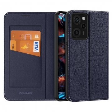 Чохол-книжка Dux Ducis (серія Skin X2) для смартфона Xiaomi Redmi Note 12 Pro 5G / Xiaomi Poco X5 Pro 5G, горизонтальний фліп, штучна шкіра + накладка з термополіуретана, вбудовані магніти для фіксації чохла в закритому стані, відділення для платіжних карт, металева захисна решітка на отворі для розмовного динаміка, логотип «Dux Ducis», можливість трансформації чохла в підставку для перегляду відео, Київ Киев