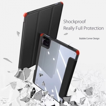 Чохол-накладка Dux Ducis (серія Toby) для планшета Xiaomi Pad 7 / Xiaomi Pad 7 Pro, горизонтальний фліп, передня панель зі штучної шкіри / поліуретану, задня панель з полікарбонату, рама з термополіуретану, прозора задня панель, смарт-чохол (екран вмикається при відкритті чохла і вимикається при закритті), відділення для зберігання стилуса, отвори у кутах задньої панелі для додаткового охолодження, Київ, Киев
