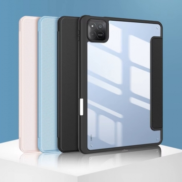 Чохол-накладка Dux Ducis (серія Toby) для планшета Xiaomi Pad 7 / Xiaomi Pad 7 Pro, горизонтальний фліп, передня панель зі штучної шкіри / поліуретану, задня панель з полікарбонату, рама з термополіуретану, прозора задня панель, смарт-чохол (екран вмикається при відкритті чохла і вимикається при закритті), відділення для зберігання стилуса, отвори у кутах задньої панелі для додаткового охолодження, Київ, Киев
