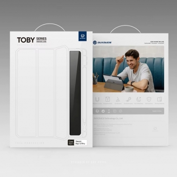 Чохол-накладка Dux Ducis (серія Toby) для планшета Xiaomi Pad 7 / Xiaomi Pad 7 Pro, горизонтальний фліп, передня панель зі штучної шкіри / поліуретану, задня панель з полікарбонату, рама з термополіуретану, прозора задня панель, смарт-чохол (екран вмикається при відкритті чохла і вимикається при закритті), відділення для зберігання стилуса, отвори у кутах задньої панелі для додаткового охолодження, Київ, Киев