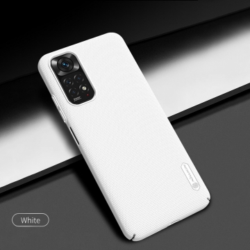 Чехол-накладка Nillkin Super Frosted Shield для смартфона Xiaomi Redmi Note 11, противоударный бампер, рифлёный пластик, накладки на кнопки регулировки громкости, чёрный, белый, золотой, красный, сапфирово-синий (Sapphire Blue), сине-зелёный (Peacock Blue), подставка для просмотра видео, Киев