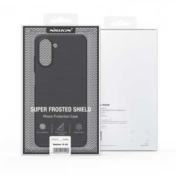 Чехол-накладка Nillkin Super Frosted Shield для смартфона Realme 10, противоударный бампер, рифлёный пластик, накладки на кнопки регулировки громкости, чёрный, белый, золотой, красный, сапфирово-синий (Sapphire Blue), сине-зелёный (Peacock Blue), Киев, Київ