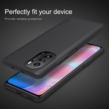 Чехол-накладка Nillkin Super Frosted Shield для смартфона Xiaomi Poco F3 / Xiaomi Redmi K40 / Xiaomi Redmi K40 Pro / Xiaomi Mi 11i, противоударный бампер, рифлёный пластик, накладки на кнопки регулировки громкости, чёрный, белый, золотой, красный, сапфирово-синий (Sapphire Blue), сине-зелёный (Peacock Blue), подставка для просмотра видео, Киев
