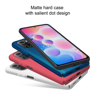 Чехол-накладка Nillkin Super Frosted Shield для смартфона Xiaomi Poco F3 / Xiaomi Redmi K40 / Xiaomi Redmi K40 Pro / Xiaomi Mi 11i, противоударный бампер, рифлёный пластик, накладки на кнопки регулировки громкости, чёрный, белый, золотой, красный, сапфирово-синий (Sapphire Blue), сине-зелёный (Peacock Blue), подставка для просмотра видео, Киев