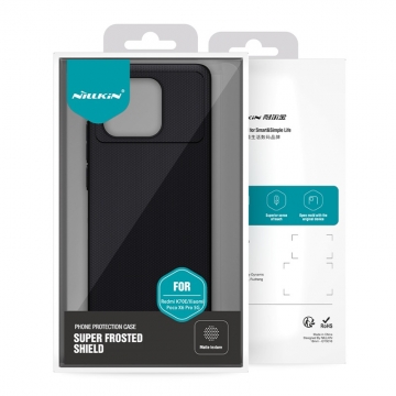 Чехол-накладка Nillkin Super Frosted Shield для смартфона Xiaomi Poco X6 Pro / Xiaomi Redmi K70E, противоударный бампер, рифлёный пластик, накладки на кнопки регулировки громкости, чёрный, белый, золотой, красный, сапфирово-синий (Sapphire Blue), сине-зелёный (Peacock Blue), подставка для просмотра видео, Киев