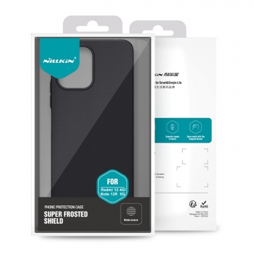 Чехол-накладка Nillkin Super Frosted Shield для смартфона Xiaomi Redmi 12 / Xiaomi Redmi Note 12R, противоударный бампер, рифлёный пластик, накладки на кнопки регулировки громкости, чёрный, белый, золотой, красный, сапфирово-синий (Sapphire Blue), сине-зелёный (Peacock Blue), подставка для просмотра видео, Киів, Киев