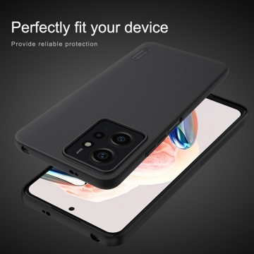 Чехол-накладка Nillkin Super Frosted Shield для смартфона Xiaomi Redmi Note 12 4G, противоударный бампер, рифлёный пластик, накладки на кнопки регулировки громкости, чёрный, белый, золотой, красный, сапфирово-синий (Sapphire Blue), сине-зелёный (Peacock Blue), подставка для просмотра видео, Киів, Киев