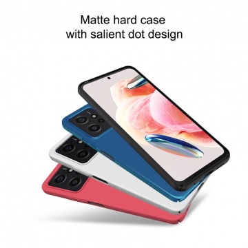 Чехол-накладка Nillkin Super Frosted Shield для смартфона Xiaomi Redmi Note 12 4G, противоударный бампер, рифлёный пластик, накладки на кнопки регулировки громкости, чёрный, белый, золотой, красный, сапфирово-синий (Sapphire Blue), сине-зелёный (Peacock Blue), подставка для просмотра видео, Киів, Киев