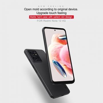 Чехол-накладка Nillkin Super Frosted Shield для смартфона Xiaomi Redmi Note 12 4G, противоударный бампер, рифлёный пластик, накладки на кнопки регулировки громкости, чёрный, белый, золотой, красный, сапфирово-синий (Sapphire Blue), сине-зелёный (Peacock Blue), подставка для просмотра видео, Киів, Киев