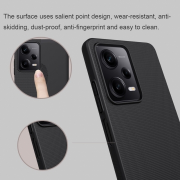 Чехол-накладка Nillkin Super Frosted Shield для смартфона Xiaomi Redmi Note 12 Pro 5G / Xiaomi Poco X5 Pro 5G, противоударный бампер, рифлёный пластик, накладки на кнопки регулировки громкости, чёрный, белый, золотой, красный, сапфирово-синий (Sapphire Blue), сине-зелёный (Peacock Blue), Киев, Київ