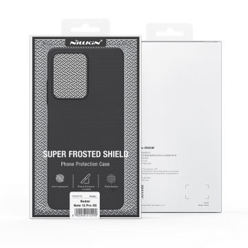 Чехол-накладка Nillkin Super Frosted Shield для смартфона Xiaomi Redmi Note 12 Pro 5G / Xiaomi Poco X5 Pro 5G, противоударный бампер, рифлёный пластик, накладки на кнопки регулировки громкости, чёрный, белый, золотой, красный, сапфирово-синий (Sapphire Blue), сине-зелёный (Peacock Blue), Киев, Київ