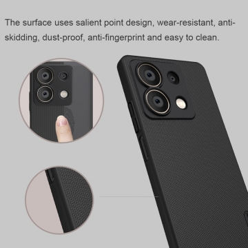 Чехол-накладка Nillkin Super Frosted Shield для смартфона Xiaomi Redmi Note 13 5G, противоударный бампер, рифлёный пластик, накладки на кнопки регулировки громкости, чёрный, белый, золотой, красный, сапфирово-синий (Sapphire Blue), сине-зелёный (Peacock Blue), подставка для просмотра видео, Киів, Киев