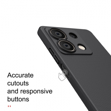 Чехол-накладка Nillkin Super Frosted Shield для смартфона Xiaomi Redmi Note 13 5G, противоударный бампер, рифлёный пластик, накладки на кнопки регулировки громкости, чёрный, белый, золотой, красный, сапфирово-синий (Sapphire Blue), сине-зелёный (Peacock Blue), подставка для просмотра видео, Киів, Киев