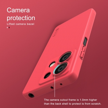 Чехол-накладка Nillkin Super Frosted Shield для смартфона Xiaomi Redmi Note 13 5G, противоударный бампер, рифлёный пластик, накладки на кнопки регулировки громкости, чёрный, белый, золотой, красный, сапфирово-синий (Sapphire Blue), сине-зелёный (Peacock Blue), подставка для просмотра видео, Киів, Киев