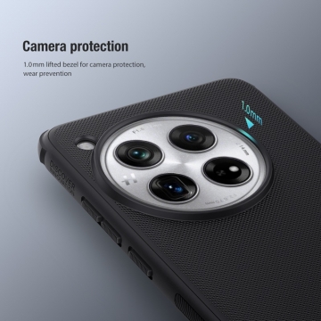 Чохол-накладка Nillkin Super Frosted Shield Pro для смартфона OnePlus 12, задня панель з полікарбоната + рама з термополіуретана, поєднання жорсткості з гнучкістю, додатковий захист кутів смартфона кутовими бамперами, накладки на кнопки живлення й регулювання гучності, чорний, синій, зелений, червоний, Київ, Киев