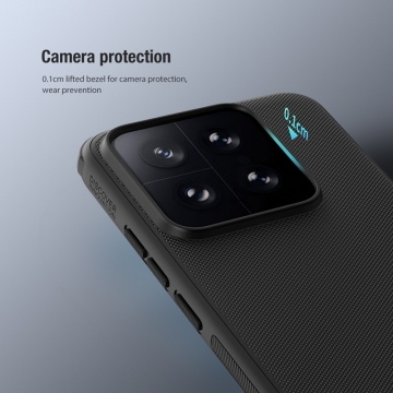 Чохол-накладка Nillkin Super Frosted Shield Pro для смартфона Xiaomi 14, задня панель з полікарбоната + рама з термополіуретана, поєднання жорсткості з гнучкістю, додатковий захист кутів смартфона кутовими бамперами, накладки на кнопки живлення й регулювання гучності, чорний, синій, зелений, червоний, Київ, Киев