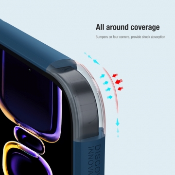 Чохол-накладка Nillkin Super Frosted Shield Pro для смартфона Xiaomi Poco F5 Pro / Xiaomi Redmi K60 / Xiaomi Redmi K60 Pro, задня панель з полікарбоната + рама з термополіуретана, поєднання жорсткості з гнучкістю, додатковий захист кутів смартфона кутовими бамперами, накладки на кнопки живлення й регулювання гучності, чорний, синій, зелений, червоний, Київ, Киев