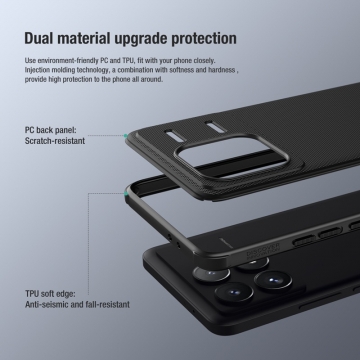 Чохол-накладка Nillkin Super Frosted Shield Pro для смартфона Xiaomi Poco F6 Pro / Xiaomi Redmi K70 / Xiaomi Redmi K70 Pro, задня панель з полікарбоната + рама з термополіуретана, поєднання жорсткості з гнучкістю, додатковий захист кутів смартфона кутовими бамперами, накладки на кнопки живлення й регулювання гучності, чорний, синій, зелений, червоний, Київ, Киев