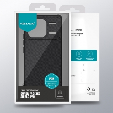 Чохол-накладка Nillkin Super Frosted Shield Pro для смартфона Xiaomi Poco F6 Pro / Xiaomi Redmi K70 / Xiaomi Redmi K70 Pro, задня панель з полікарбоната + рама з термополіуретана, поєднання жорсткості з гнучкістю, додатковий захист кутів смартфона кутовими бамперами, накладки на кнопки живлення й регулювання гучності, чорний, синій, зелений, червоний, Київ, Киев