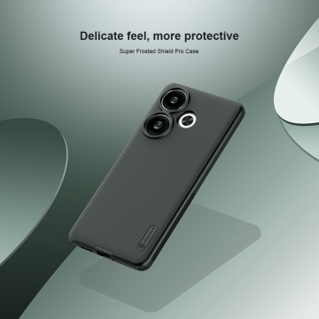 Чохол-накладка Nillkin Super Frosted Shield Pro для смартфона Xiaomi Poco F6 / Xiaomi Redmi Turbo 3, задня панель з полікарбоната + рама з термополіуретана, поєднання жорсткості з гнучкістю, додатковий захист кутів смартфона кутовими бамперами, накладки на кнопки живлення й регулювання гучності, чорний, синій, зелений, червоний, Київ, Киев