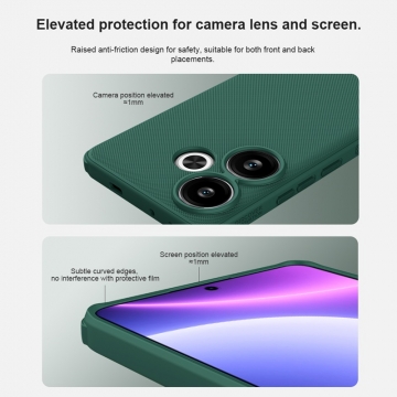 Чохол-накладка Nillkin Super Frosted Shield Pro для смартфона Xiaomi Poco F6 / Xiaomi Redmi Turbo 3, задня панель з полікарбоната + рама з термополіуретана, поєднання жорсткості з гнучкістю, додатковий захист кутів смартфона кутовими бамперами, накладки на кнопки живлення й регулювання гучності, чорний, синій, зелений, червоний, Київ, Киев