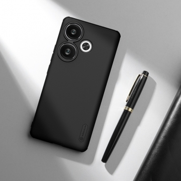 Чохол-накладка Nillkin Super Frosted Shield Pro для смартфона Xiaomi Poco F6 / Xiaomi Redmi Turbo 3, задня панель з полікарбоната + рама з термополіуретана, поєднання жорсткості з гнучкістю, додатковий захист кутів смартфона кутовими бамперами, накладки на кнопки живлення й регулювання гучності, чорний, синій, зелений, червоний, Київ, Киев